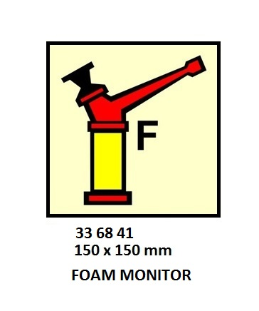 336841 FIRECONTSYMBOL,150x150MM,FOAMMONITOR