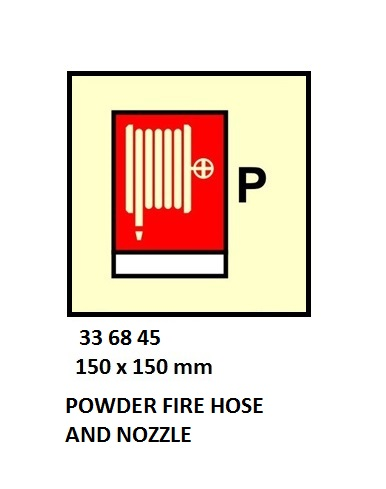 336845 FIRECONTSYMBOL,150x150MM,POWDERFIREHOSEANDNOZ'