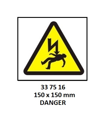 337516 HAZARDSIGN,150x150MM,ELECTRICALHAZARD