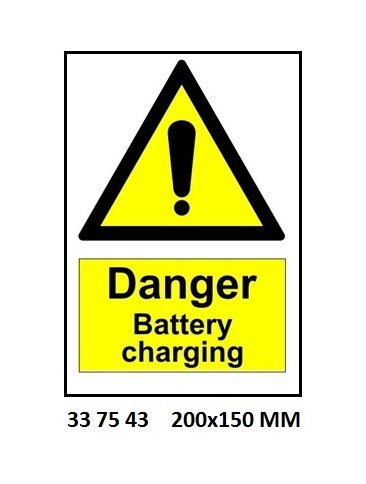 337543 HAZARDSIGN,200x150MM,DANGERBATTERYCHARGING