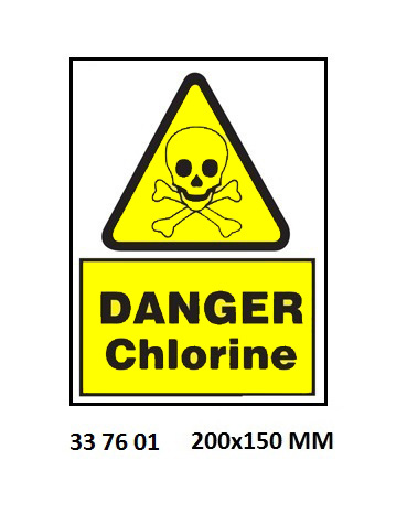 337601 HAZARDSIGN,200x150MM,DANGERCHLORINE