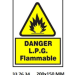 337634 HAZARDSIGN,200x150MM,DANGERLPGFLAMMABLE
