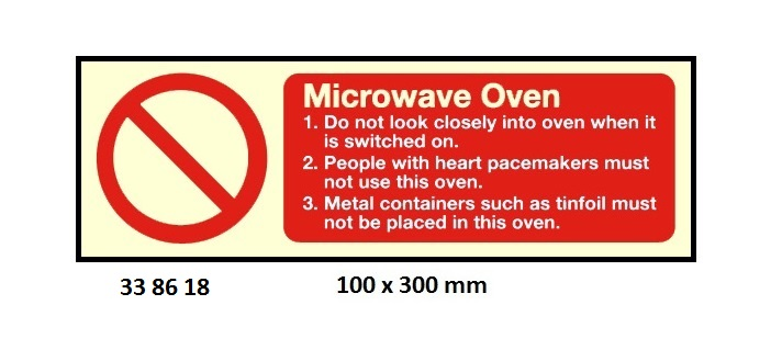 338618 GALLEYSIGN,100x300MM,MICROWAVEOVEN