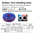 350128 RUBBERTWINWELDINGHOSE,8x9MM
