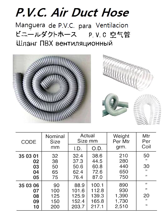 350304 PVCAIRDUCTHOSE,65MM