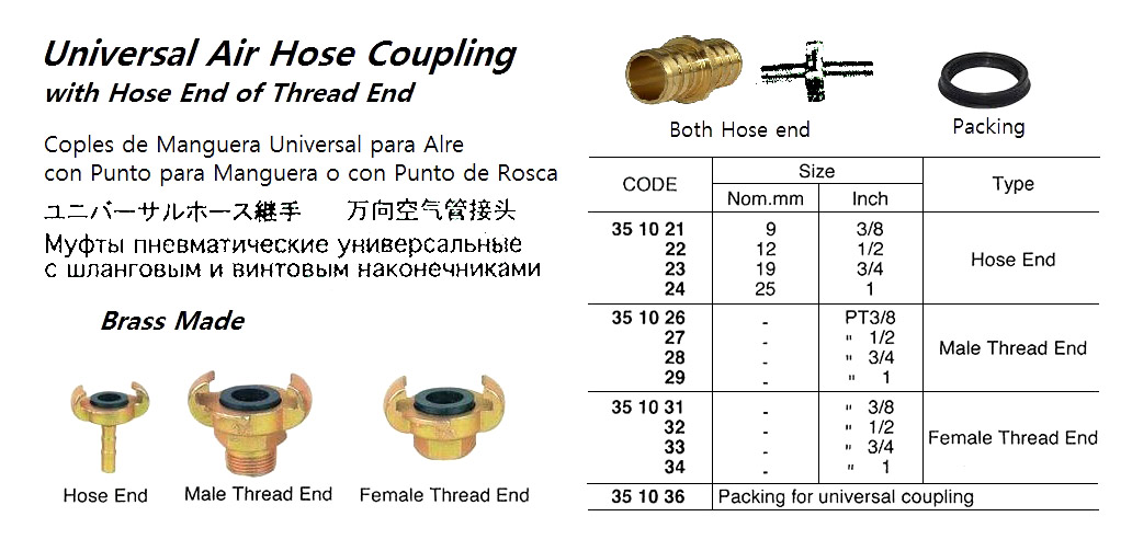 351023 UNIVERSALAIRHOSECOUPLING,HOSEEND19MM