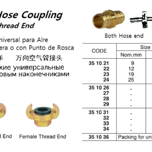 351032 UNIVERSALAIRHOSECOUPLING,FEMALETHREADENDPT1/2