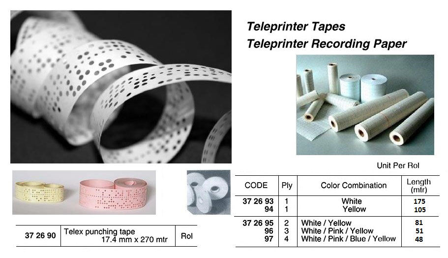 372697 TELEPRINTERRECORDINGPAPER4-PLY214MMx48MTR