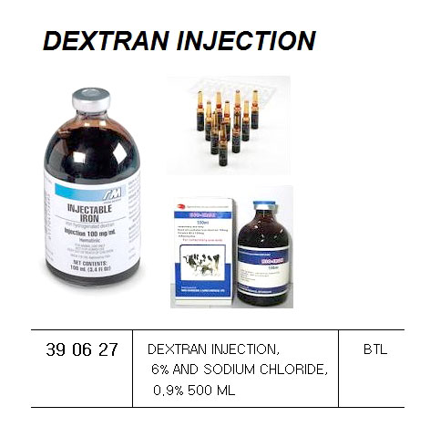 390627 DEXTRANINJECTION,6%ANDSODIUMCHLORIDE,0.9%500ML