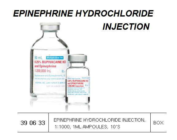 390633 EPINEPHRINEHYDROCHLORIDEINJECTION,1:1000,1MLAMPOULES,10'S