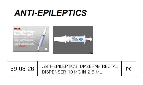 390826 ANTI-EPILEPTICS,DIAZEPAMRECTALDISPENSER10MGIN2.5ML