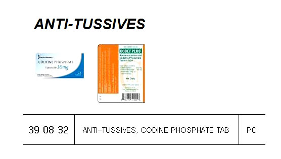 390832 ANTI-TUSSIVES,CODINEPHOSPHATETAB
