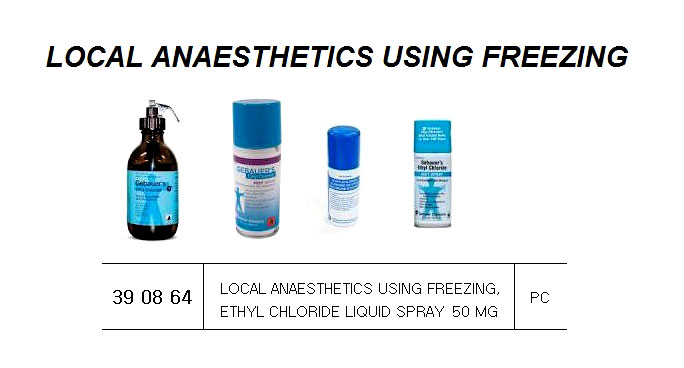 390864 LOCALANAESTHETICSUSINGFREEZING,ETHYLCHLORIDELIQUIDSPRAY50MG