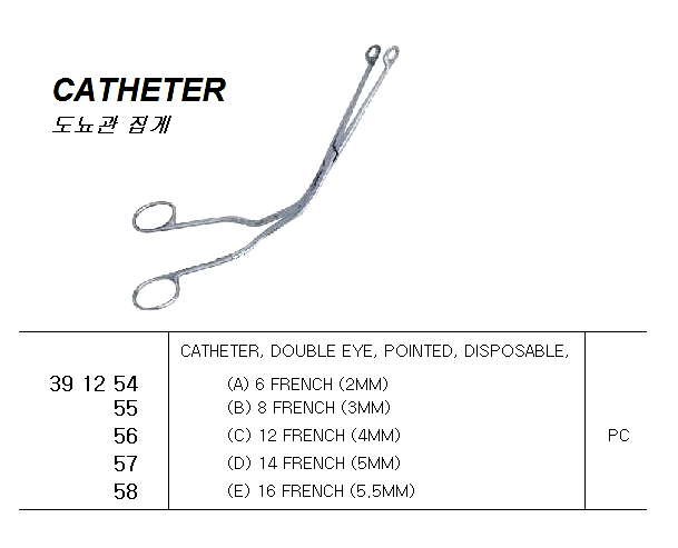 391257 CATHETER,DOUBLEEYE,POINTED,DISPOSABLE,(D)14FRENCH(5MM)