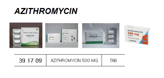 391709 AZITHROMYCIN500MG