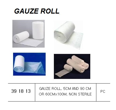391813 GAUZEROLL,5CMAND90CMOR60CMx100M,NONSTERILE