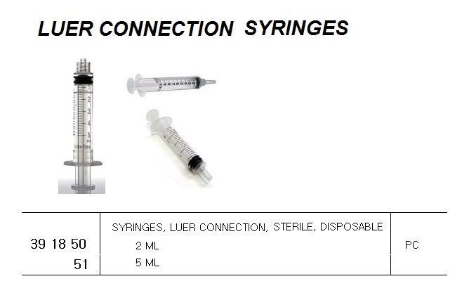 391850 SYRINGES,LUERCONNECTION,2ML,STERILE,DISPOSABLE