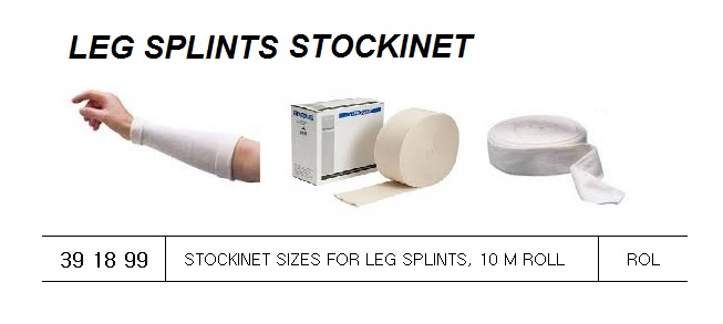 391899 STOCKINETSIZESFORLEGSPLINTS,10MROLL