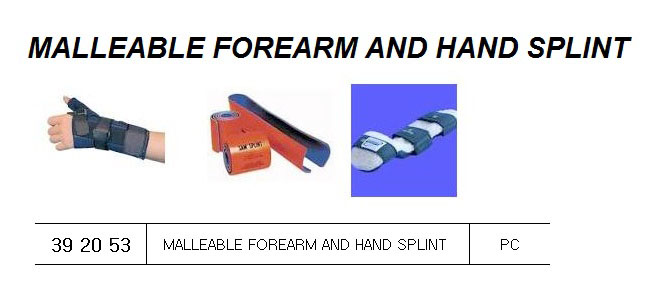 392053 MALLEABLEFOREARMANDHANDSPLINT