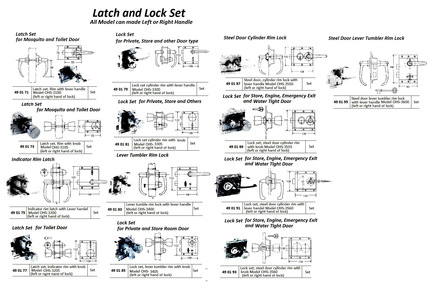 490185 LOCKSETLEVERTUMBLERRIMWITHKNOBOHS#3405