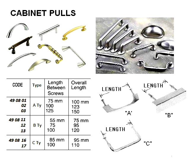490804 CABINETPULL,ALUMINUMALLOY,OHS#6004A-TYPE75MM
