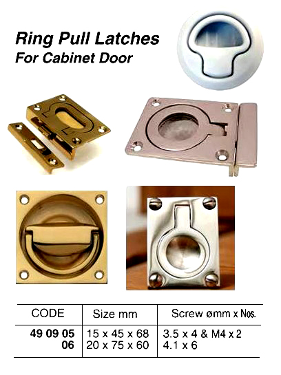 490906 RINGPULLLATCHFORCABINETDOOR,20x75x60MM