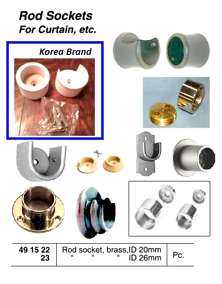 491521 BRASSRODSOCKETFORCURTAIN,ID-13MM