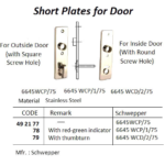 492179 SHORTPLATEFORDOORWITHTHUMBTURN,ST.STEEL