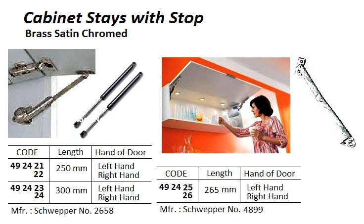 492423 CABINETSTAYSWITHSTOP,300MM,LEFTHAND