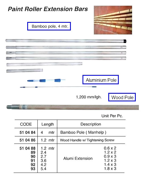 510489 ALUMINIUMEXTENSIONBARFORPAINTROLLER,2.4MTR