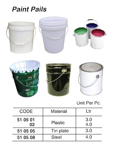 510501 PLASTICPAINTPAILS,3LTR