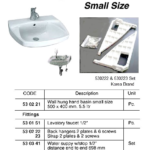 530222 BACKHANGER2PLATES&6SCREWSFORSMALLHANDBASIN