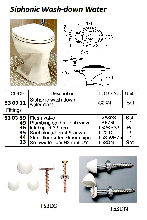 530313 SCREWSTOFLOOR63MM,2'S,T53DN