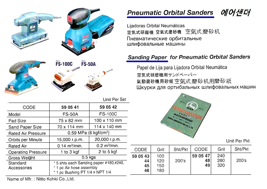 590549 SANDINGPAPERFORPNEUMATICORBITALSANDER,200'S/PKT,#320