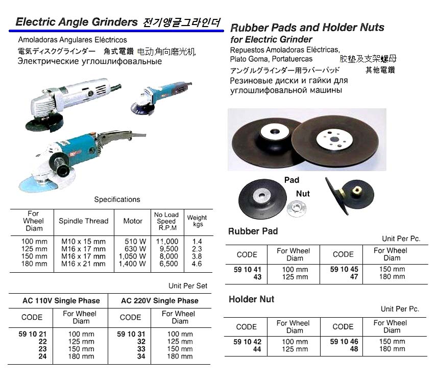 591031 ELECTRICANGLEGRINDER,100MMAC220V1-PHASE
