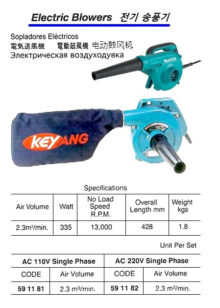 591181 BLOWER,ELECTRIC2.3M/MINAC110V