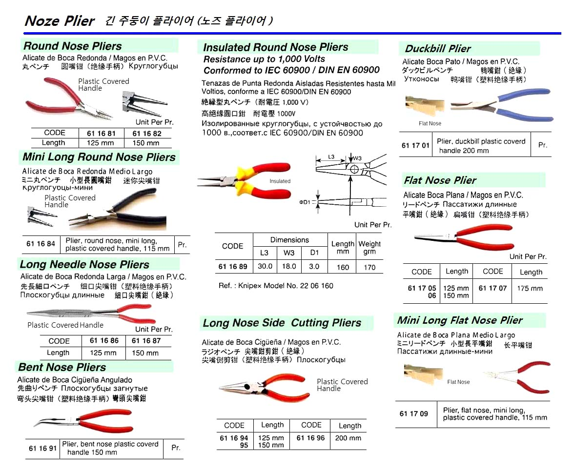 611706 FLATNOSEPLIER,150MM
