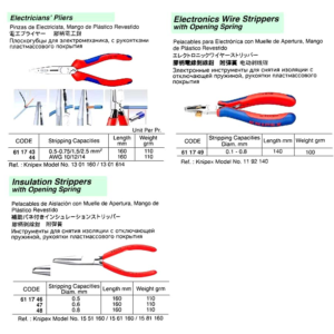 611743 ELECTRICIAN'SPLIER,FOR0.5-0.75/1.5/2.5MM2