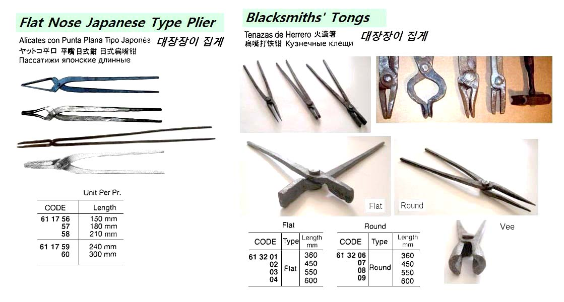 613202 BLACKSMITHS'TONGS,FLAT,450MM