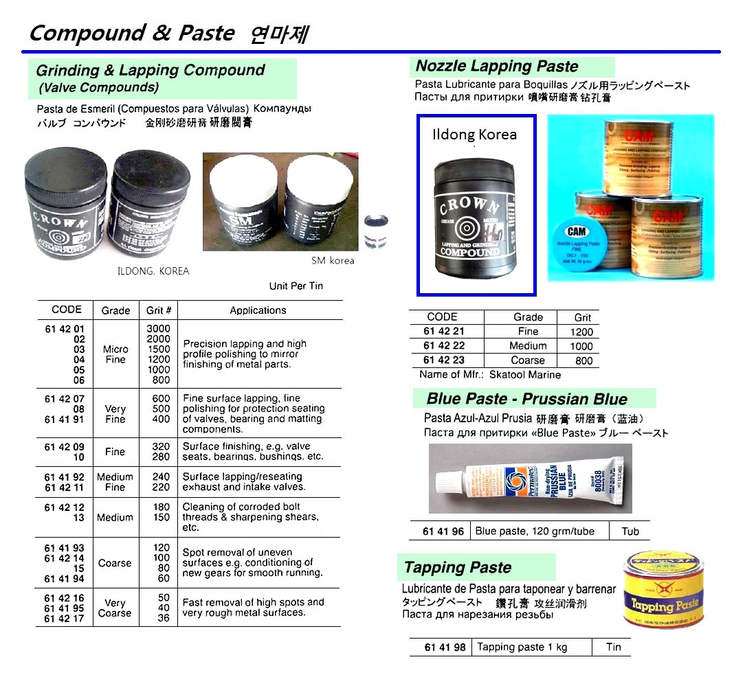 614214 VALVECOMPOUND,450GRM,COARSE,#100