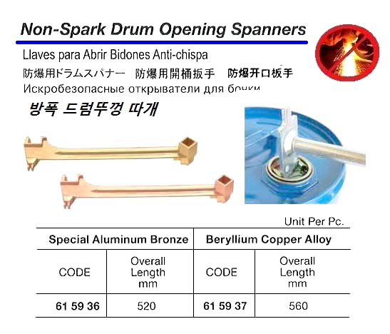 615936 NON-SPARKDRUMOPENINGSPANNER,SPECIALALUMINIUMBRONZE,520MM