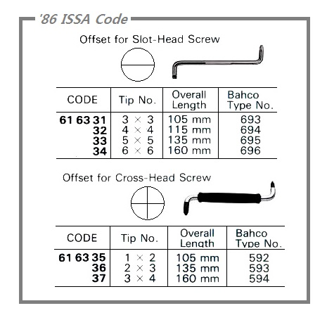 616334 SCREWDRIVER,OFFSETBAHCO#6960150MM