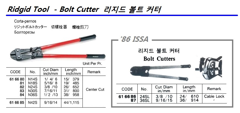 616682 BOLTCUTTER,RIDGID#24S10MM