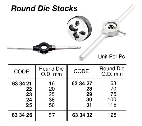 633427 ROUNDDIESTOCK,63MM