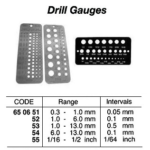 650655 DRILLGAUGE,1/16-1/2",1/64"INTERVAL