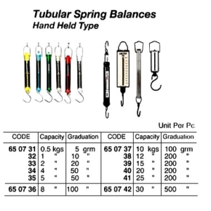 650732 HANDHOLDTYPETUBULARSPRINGBALANCE,CAPACITY1KG