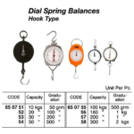 650758 HOOKTYPEDIALSPRINGBALANCE,CAPACITY300KGS
