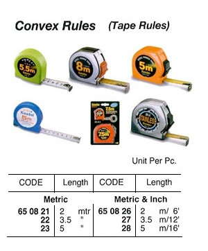 650822 STEELCONVEXRULE,METRIC,3.5MTR