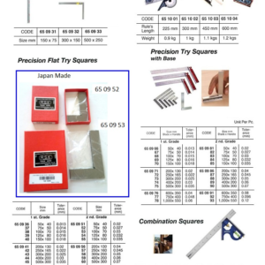 650973 PRECISIONTRYSQUAREWITHBASE1ST-GRADE(+_0.025)300x200MM