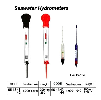 651344 SEAWATERHYDROMETER,1000-1040,L=250MM